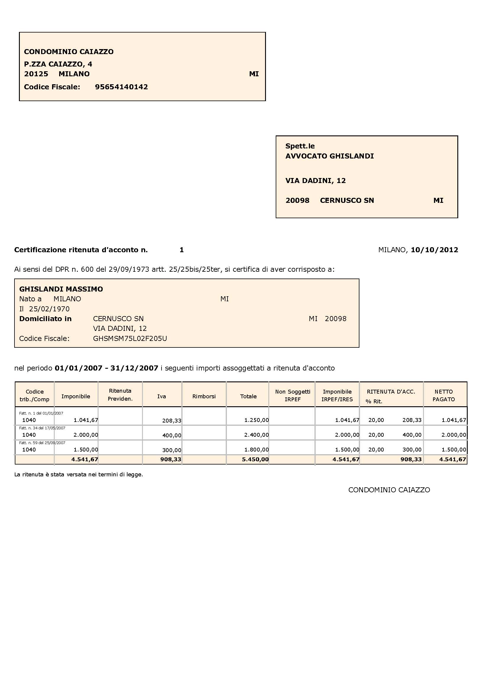 modello certificazione ritenuta dacconto